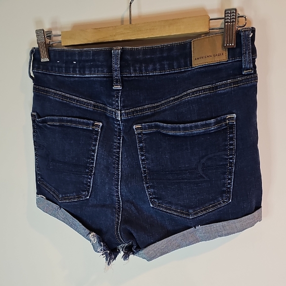 American Eagle next level stretch size 6 high rise Dark Indigo Jean Shorts - Picture 4 of 8